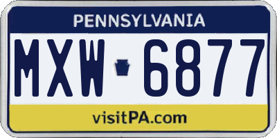 PA license plate MXW6877