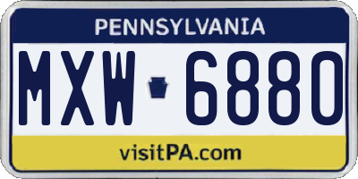 PA license plate MXW6880