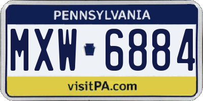 PA license plate MXW6884