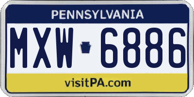 PA license plate MXW6886