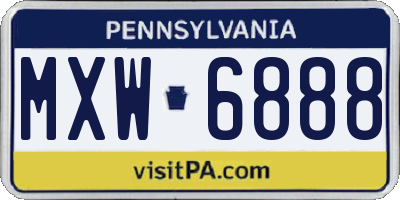 PA license plate MXW6888