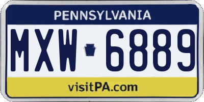 PA license plate MXW6889