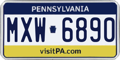 PA license plate MXW6890