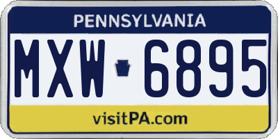 PA license plate MXW6895