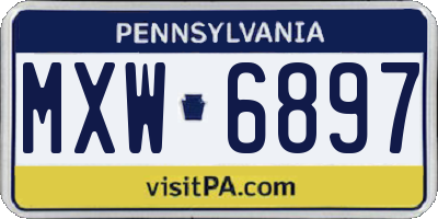 PA license plate MXW6897