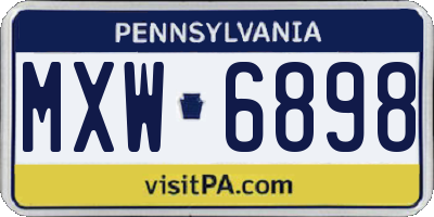 PA license plate MXW6898