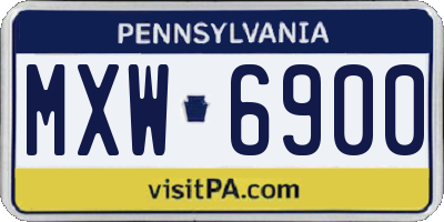 PA license plate MXW6900