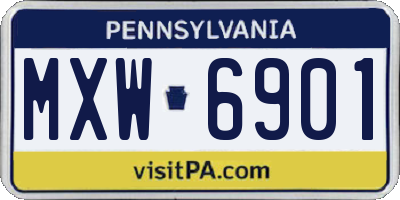 PA license plate MXW6901