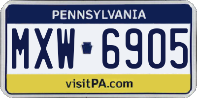 PA license plate MXW6905