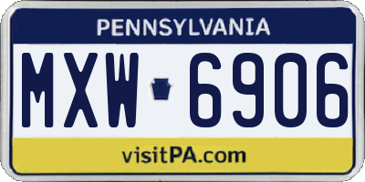 PA license plate MXW6906