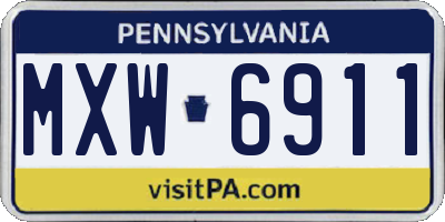 PA license plate MXW6911