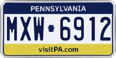 PA license plate MXW6912