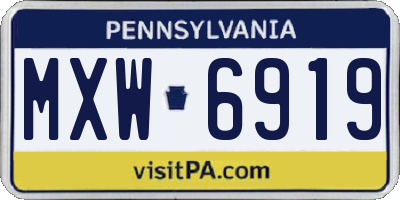 PA license plate MXW6919
