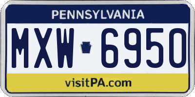 PA license plate MXW6950