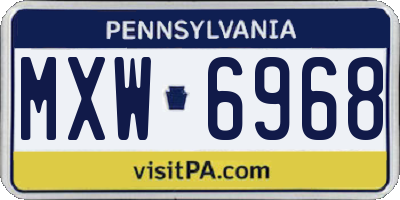 PA license plate MXW6968