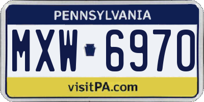 PA license plate MXW6970