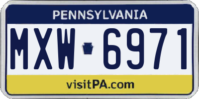 PA license plate MXW6971
