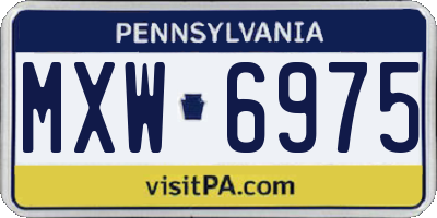 PA license plate MXW6975