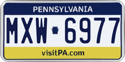 PA license plate MXW6977