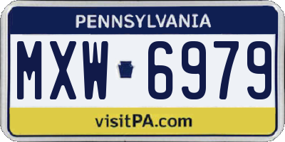 PA license plate MXW6979