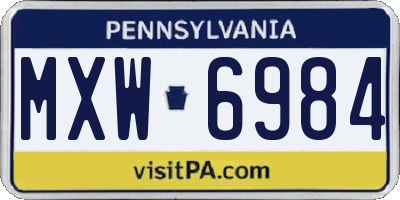 PA license plate MXW6984