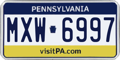 PA license plate MXW6997