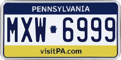 PA license plate MXW6999