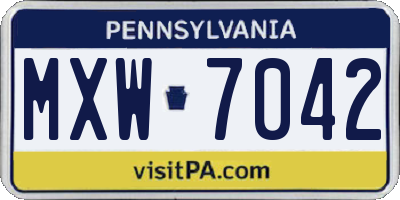 PA license plate MXW7042