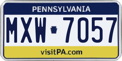 PA license plate MXW7057