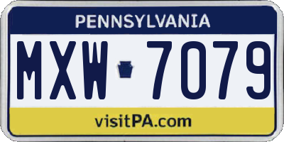 PA license plate MXW7079