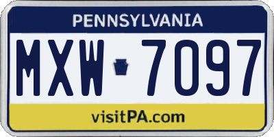 PA license plate MXW7097