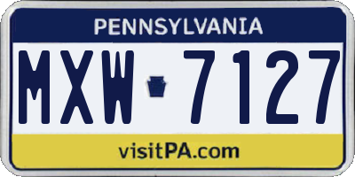 PA license plate MXW7127