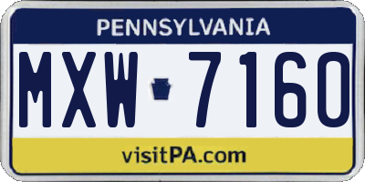 PA license plate MXW7160