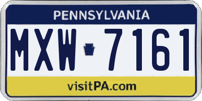 PA license plate MXW7161