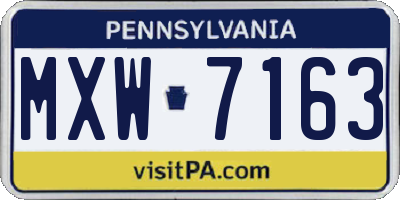 PA license plate MXW7163