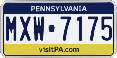 PA license plate MXW7175
