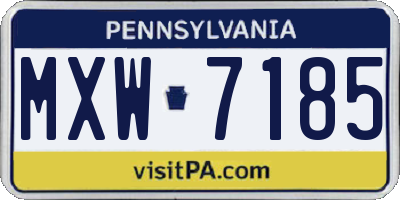 PA license plate MXW7185