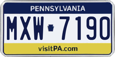 PA license plate MXW7190