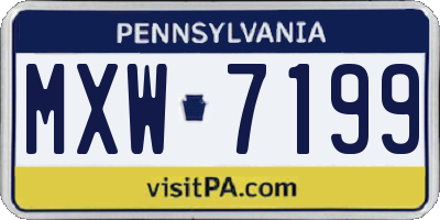 PA license plate MXW7199