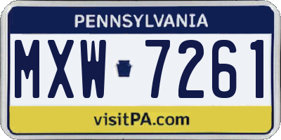 PA license plate MXW7261