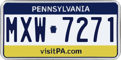 PA license plate MXW7271