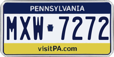 PA license plate MXW7272
