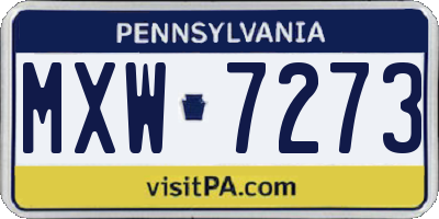 PA license plate MXW7273