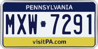 PA license plate MXW7291