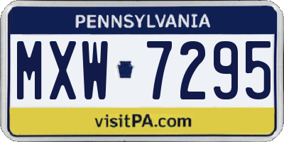 PA license plate MXW7295