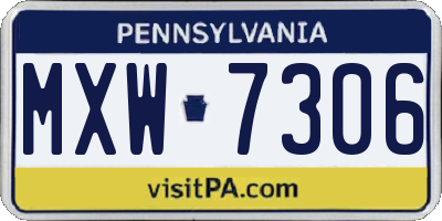 PA license plate MXW7306