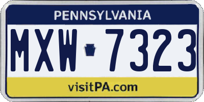 PA license plate MXW7323