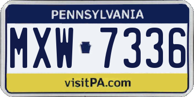 PA license plate MXW7336