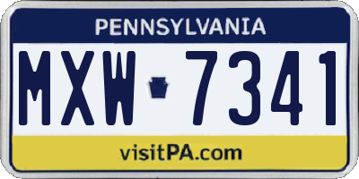 PA license plate MXW7341