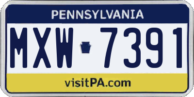 PA license plate MXW7391